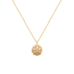 Dream State 18K Gold Plated Crystal Sphere Pendant Necklace with Cubic Zirconia | Burren Jewellery