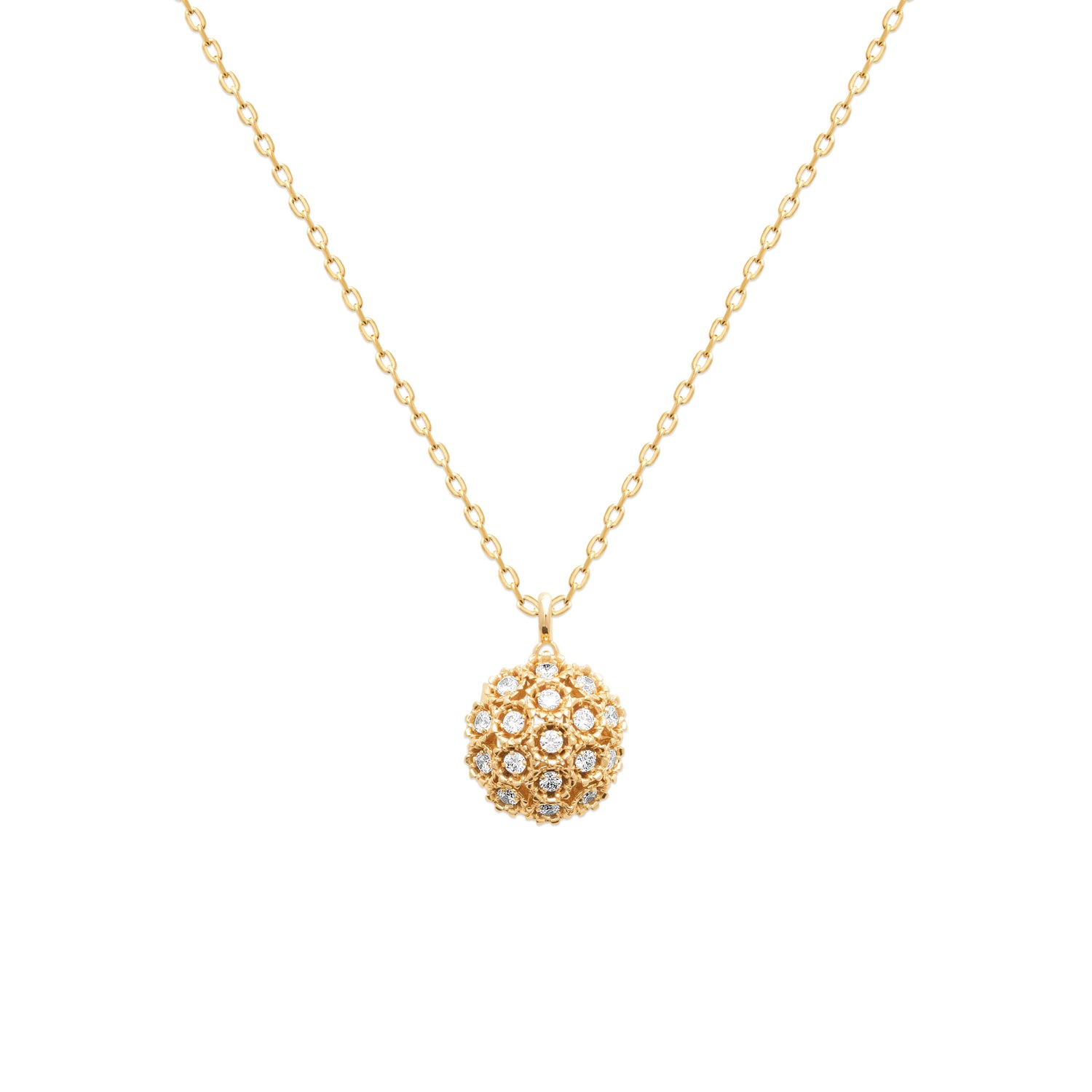 Dream State 18K Gold Plated Crystal Sphere Pendant Necklace with Cubic Zirconia | Burren Jewellery