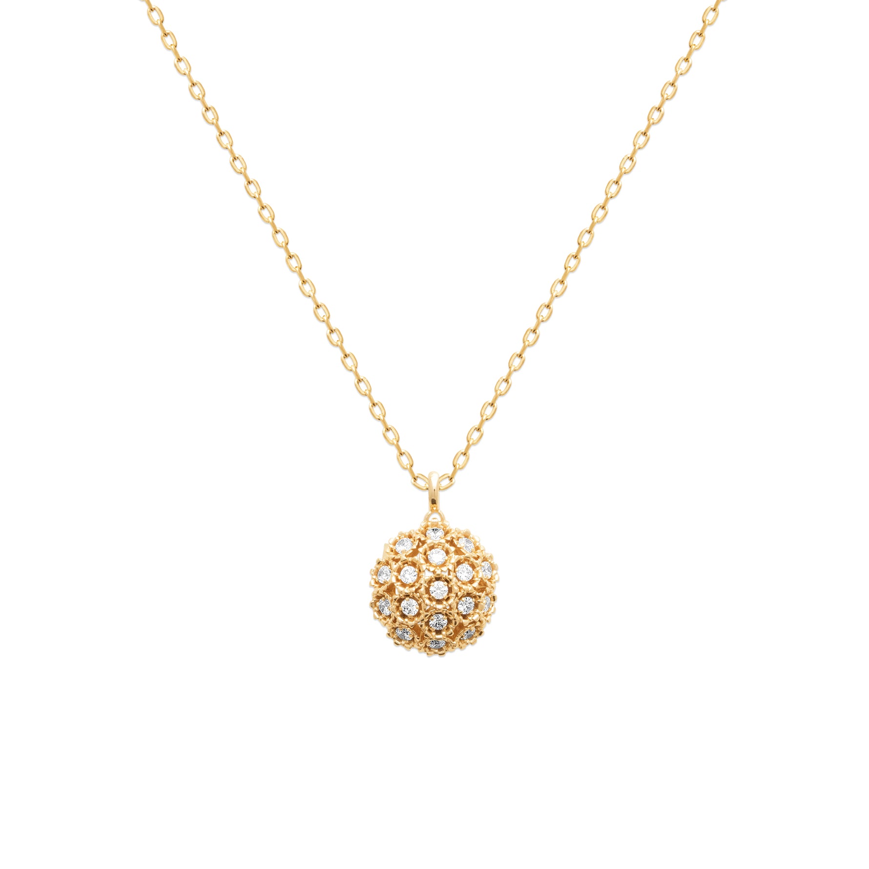 Dream State 18K Gold Plated Crystal Sphere Pendant Necklace with Cubic Zirconia | Burren Jewellery