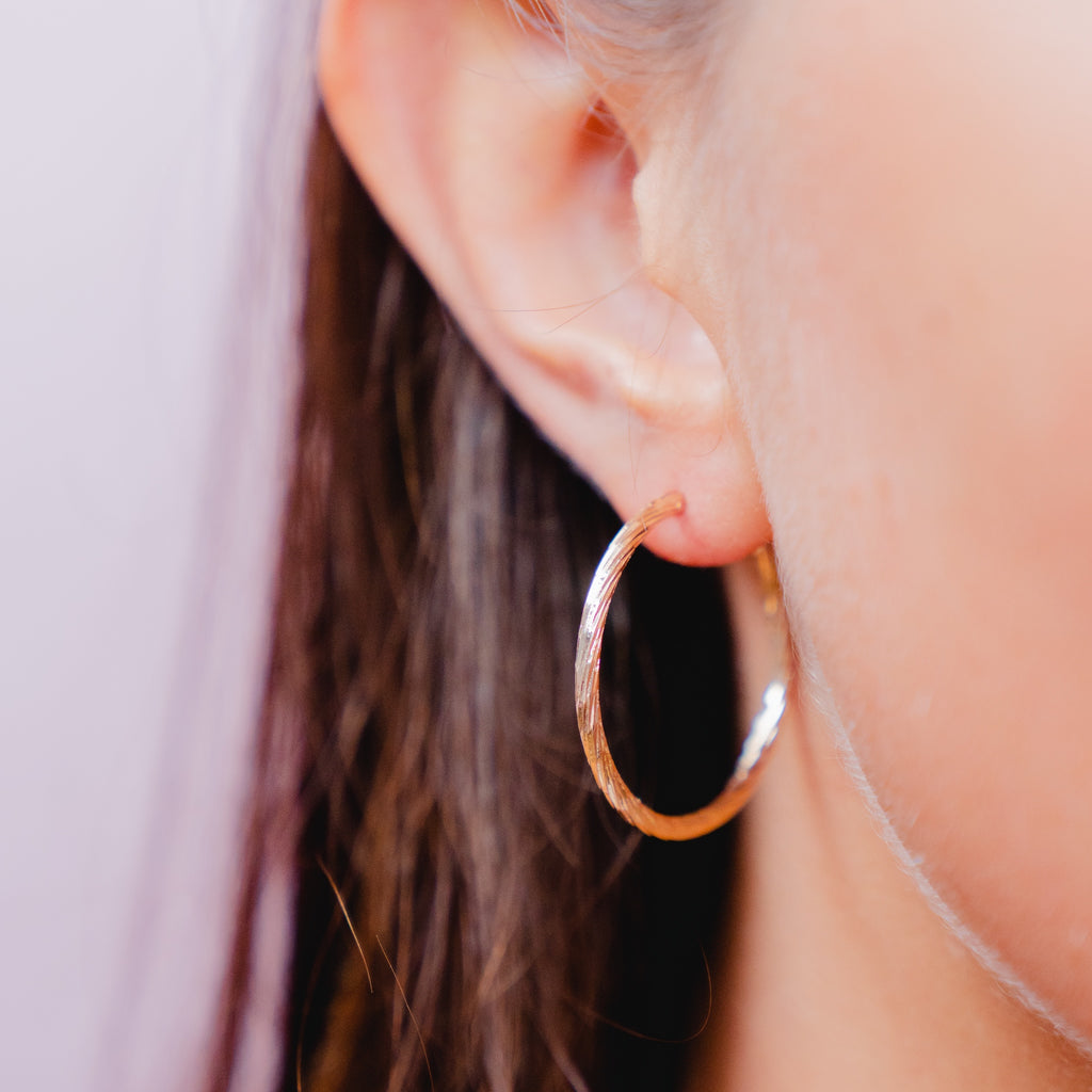 Burren jewellery 18k gold plate ruben hoop earrings