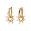 Burren jewellery 18k gold plate serenade star huggie earrings