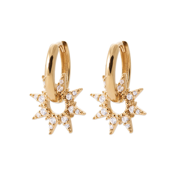 Burren jewellery 18k gold plate serenade star huggie earrings