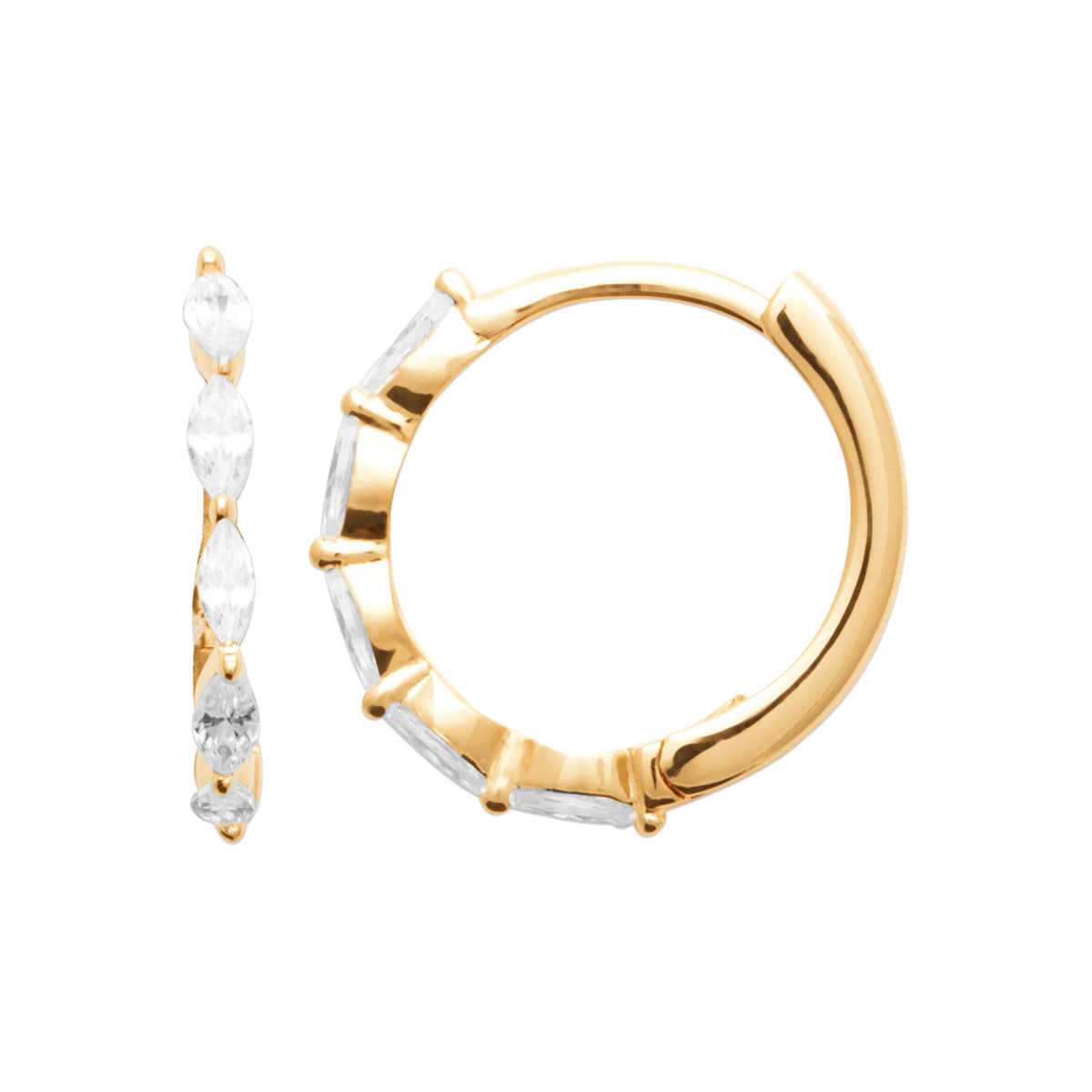 Burren jewellery 18k gold plate small huggie hoops bittersweet alt