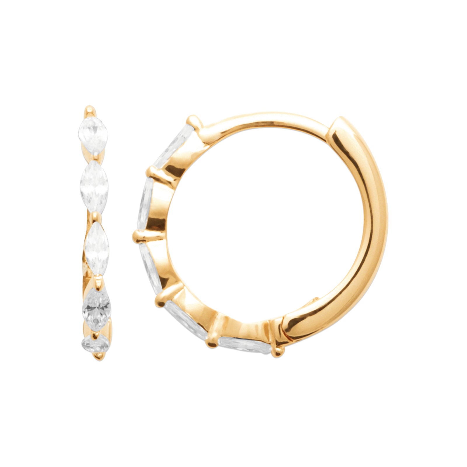 Burren jewellery 18k gold plate small huggie hoops bittersweet