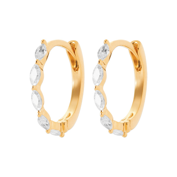 Burren jewellery 18k gold plate small huggie hoops bittersweet