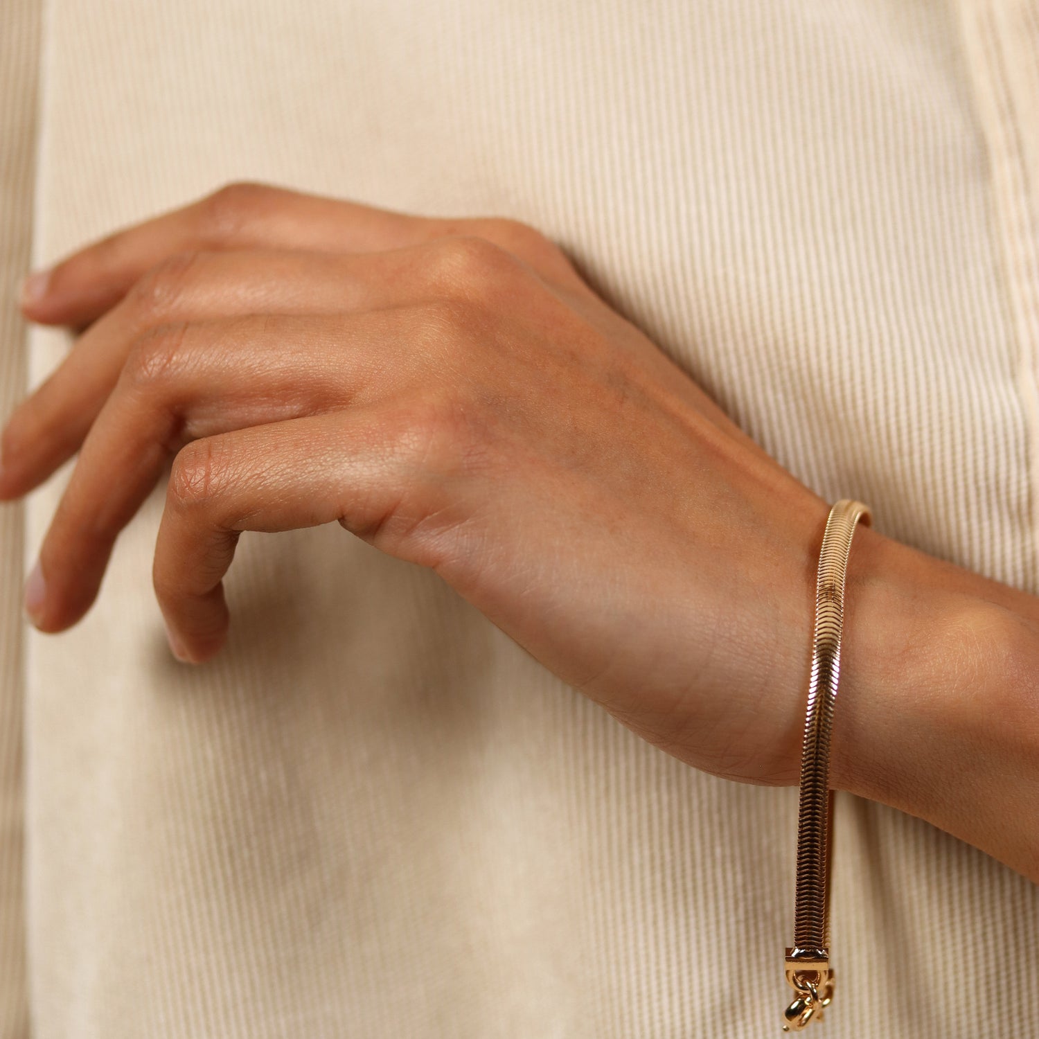 Burren jewellery 18k gold plate snake chain bracelet