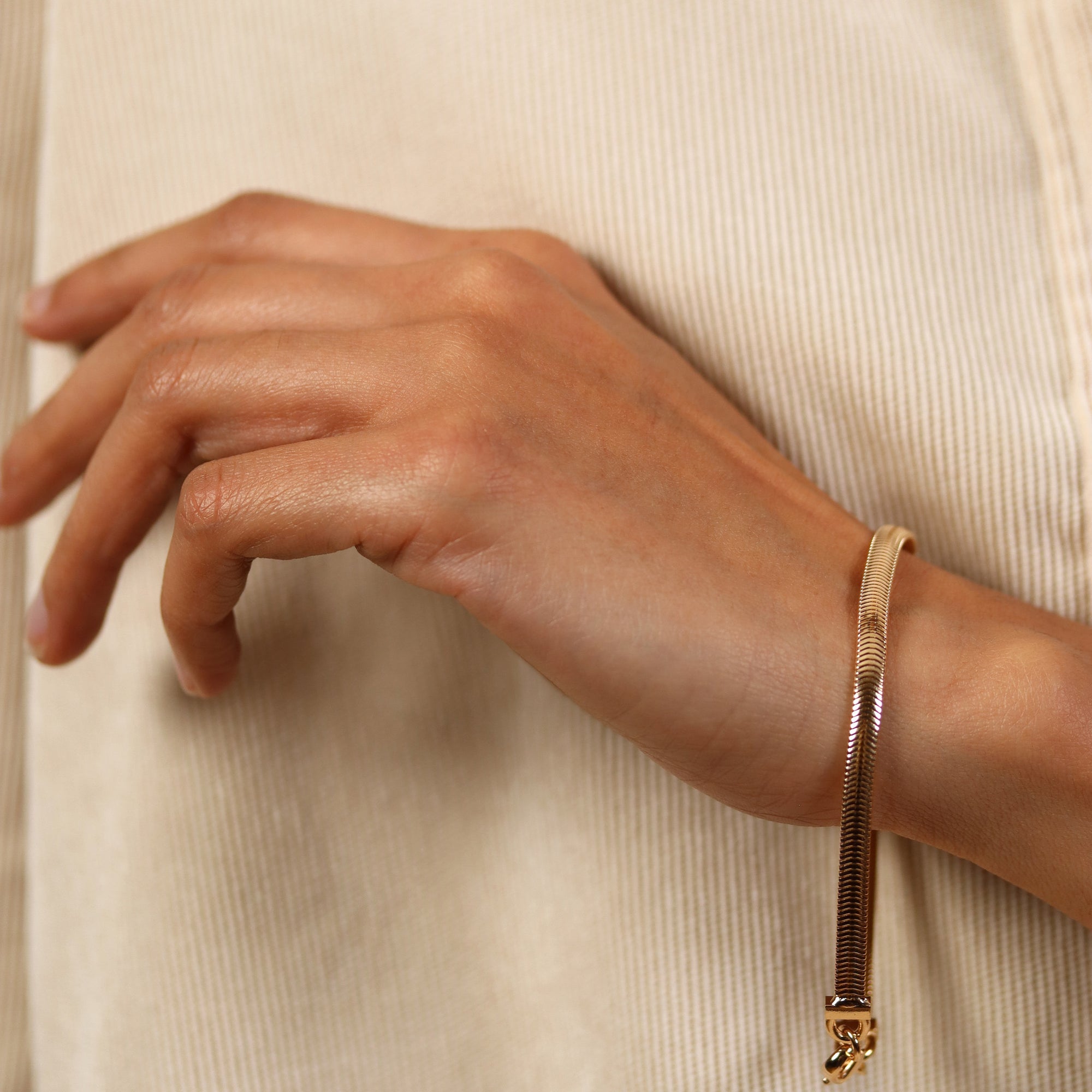 Burren jewellery 18k gold plated rebirth bracelet snake chain
