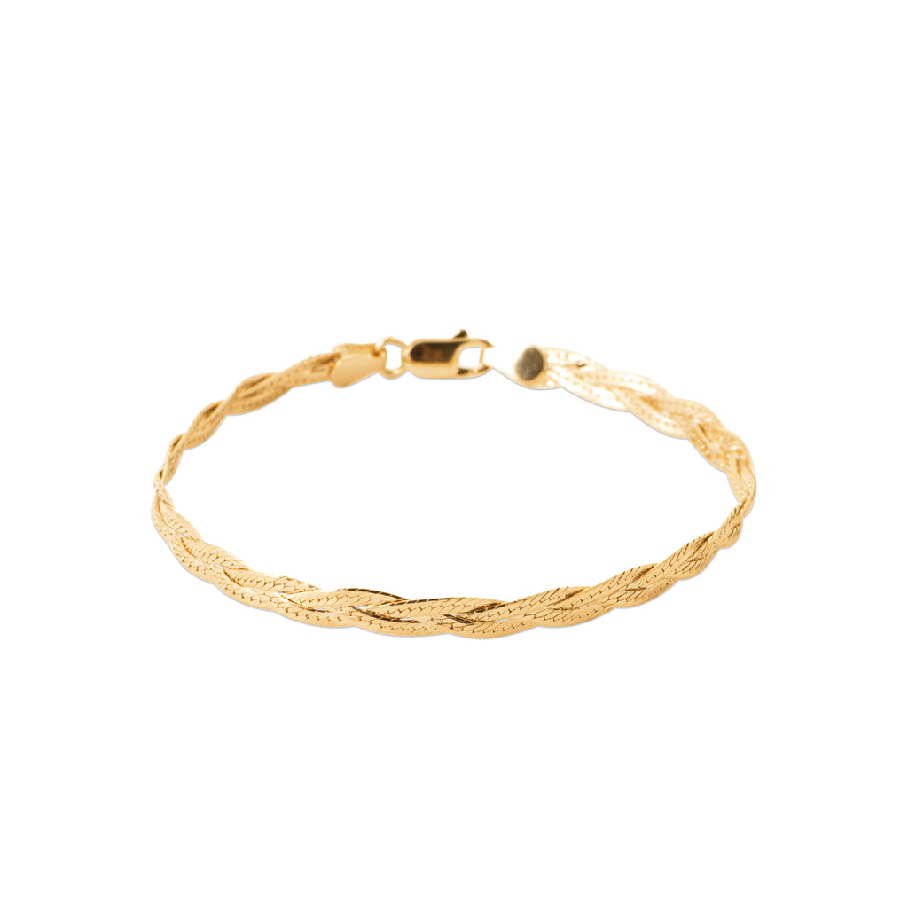 Burren jewellery 18k gold plate snake chain bracelet syra