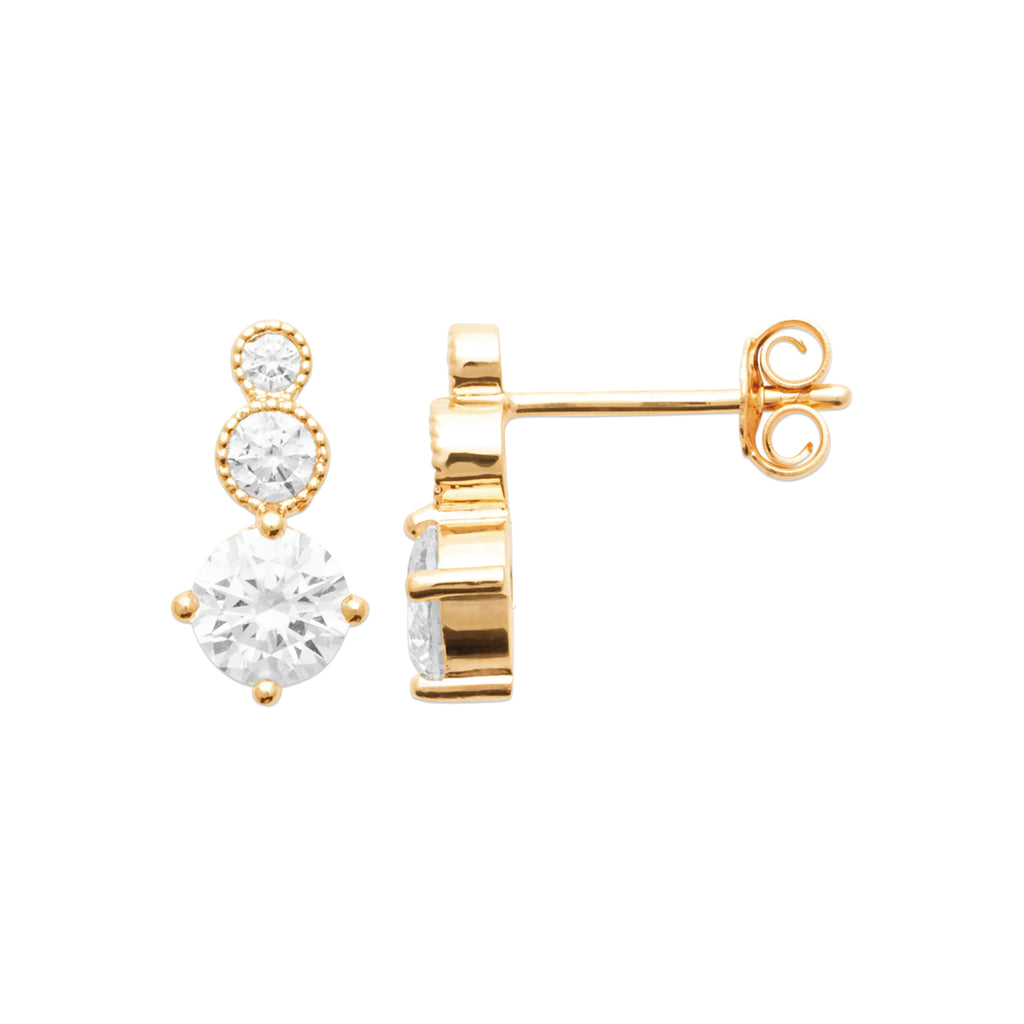 Burren jewellery 18k gold plate stud drop earring madison alt