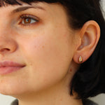 Burren jewellery 18k gold plate stud earrings cubic zirconia snowdrop ear