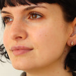Burren jewellery 18k gold plate stud earrings cubic zirconia snowdrop model