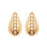 Burren jewellery 18k gold plate stud earrings cubic zirconia snowdrop