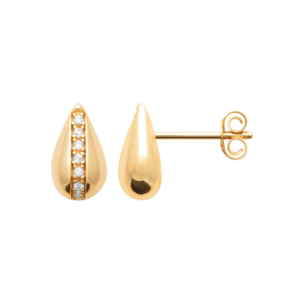 Burren jewellery 18k gold plate stud earrings snowdrop alt