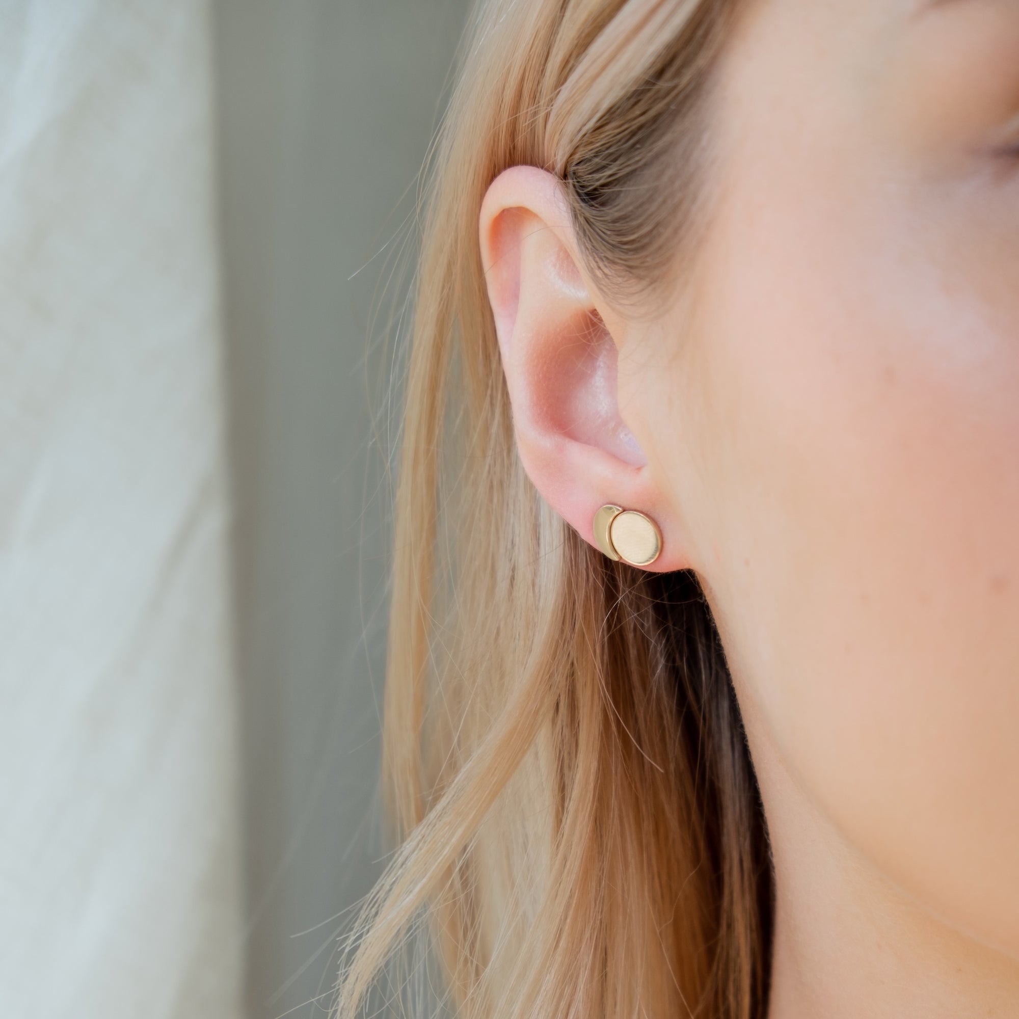 Burren jewellery 18k gold plate sun and moon stud earrings