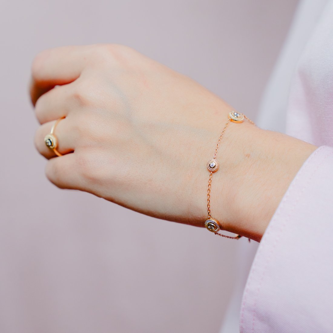 Burren jewellery 18k gold plate sunset bracelet circle