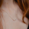 Burren jewellery 18k gold plate tender touch minimalist necklace model side