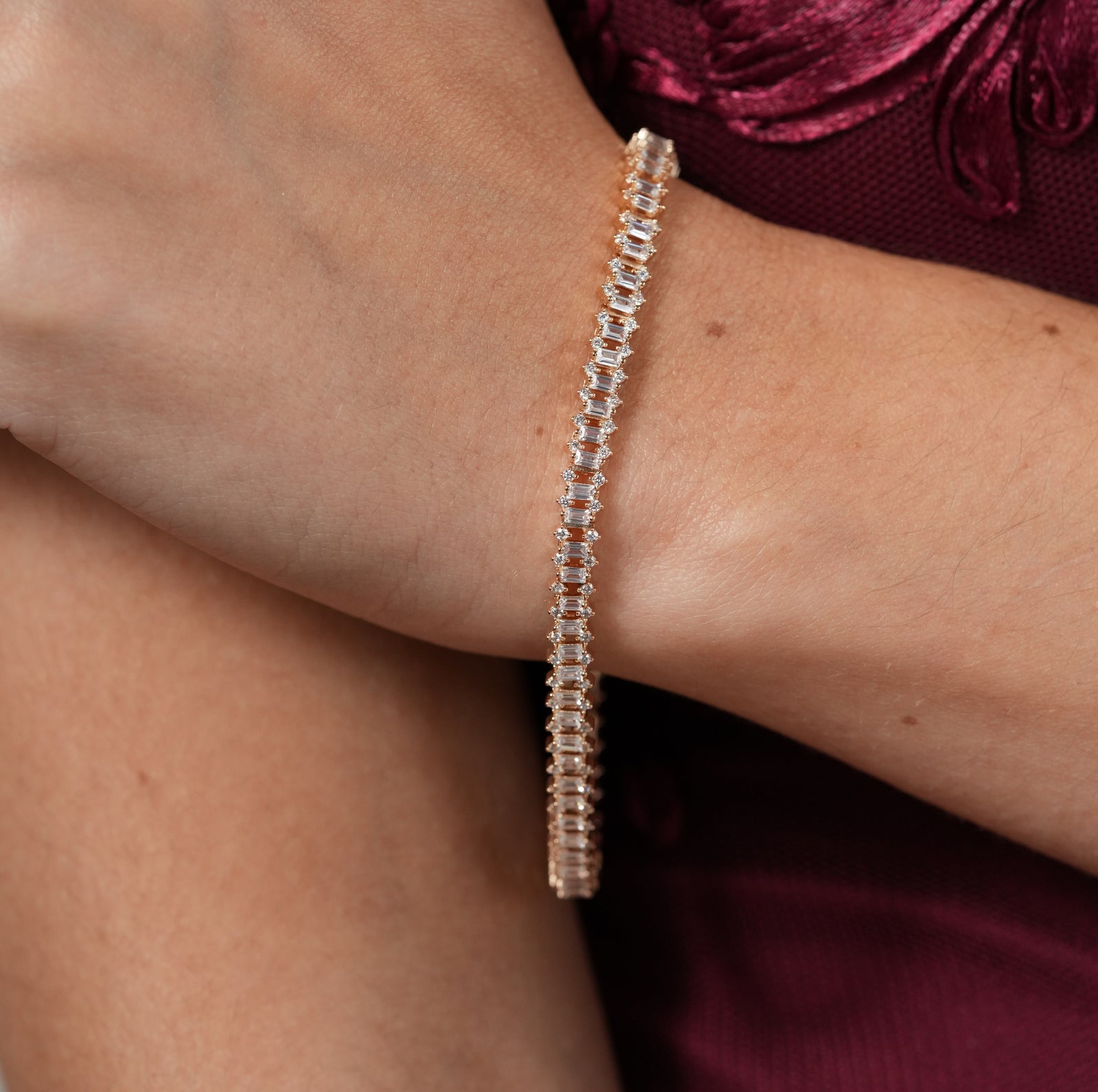 18k gold plate tennis bracelet