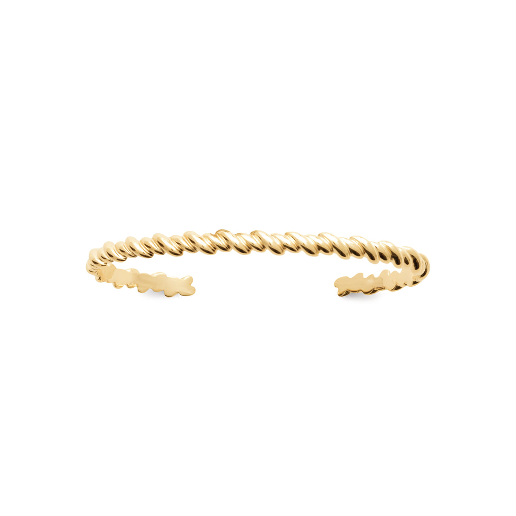 Burren jewellery 18k gold plate twisted promise bangle alt