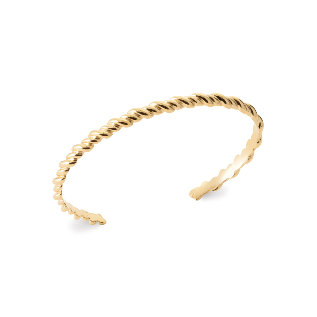 Burren jewellery 18k gold plate twisted promise bangle 1