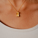 Burren jewellery 18k gold plate under the rainbow charm necklace model alt