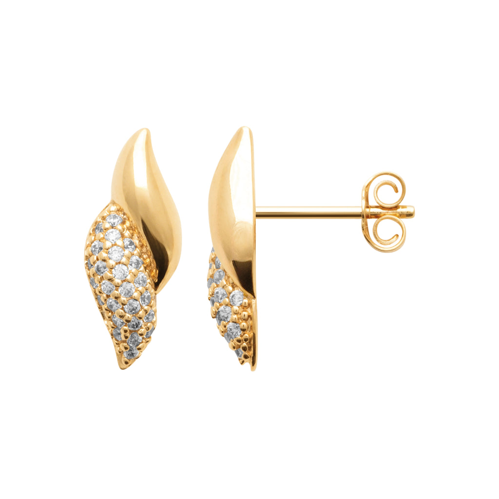 Burren jewellery 18k gold plate vanilla swirl stud earrings alt