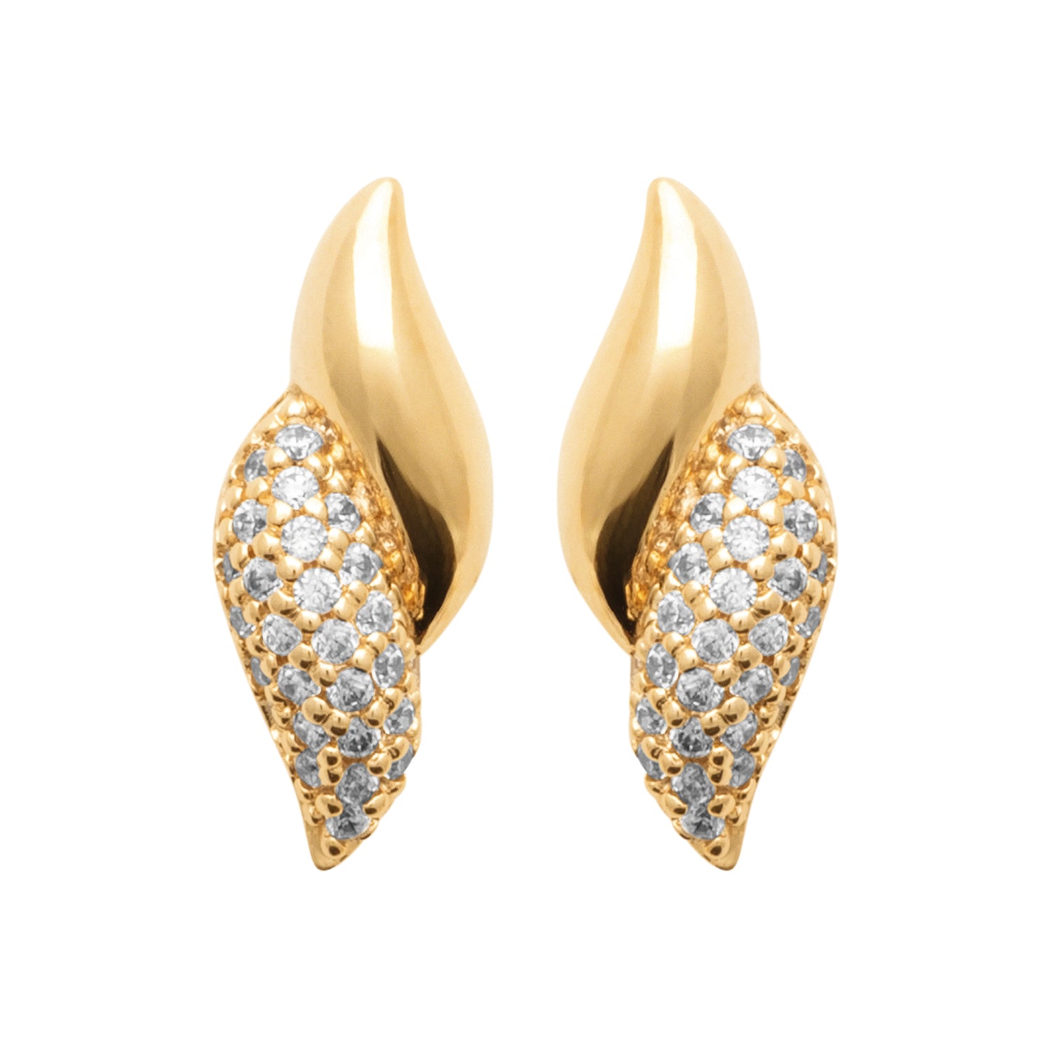 Burren jewellery 18k gold plate vanilla swirl stud earrings