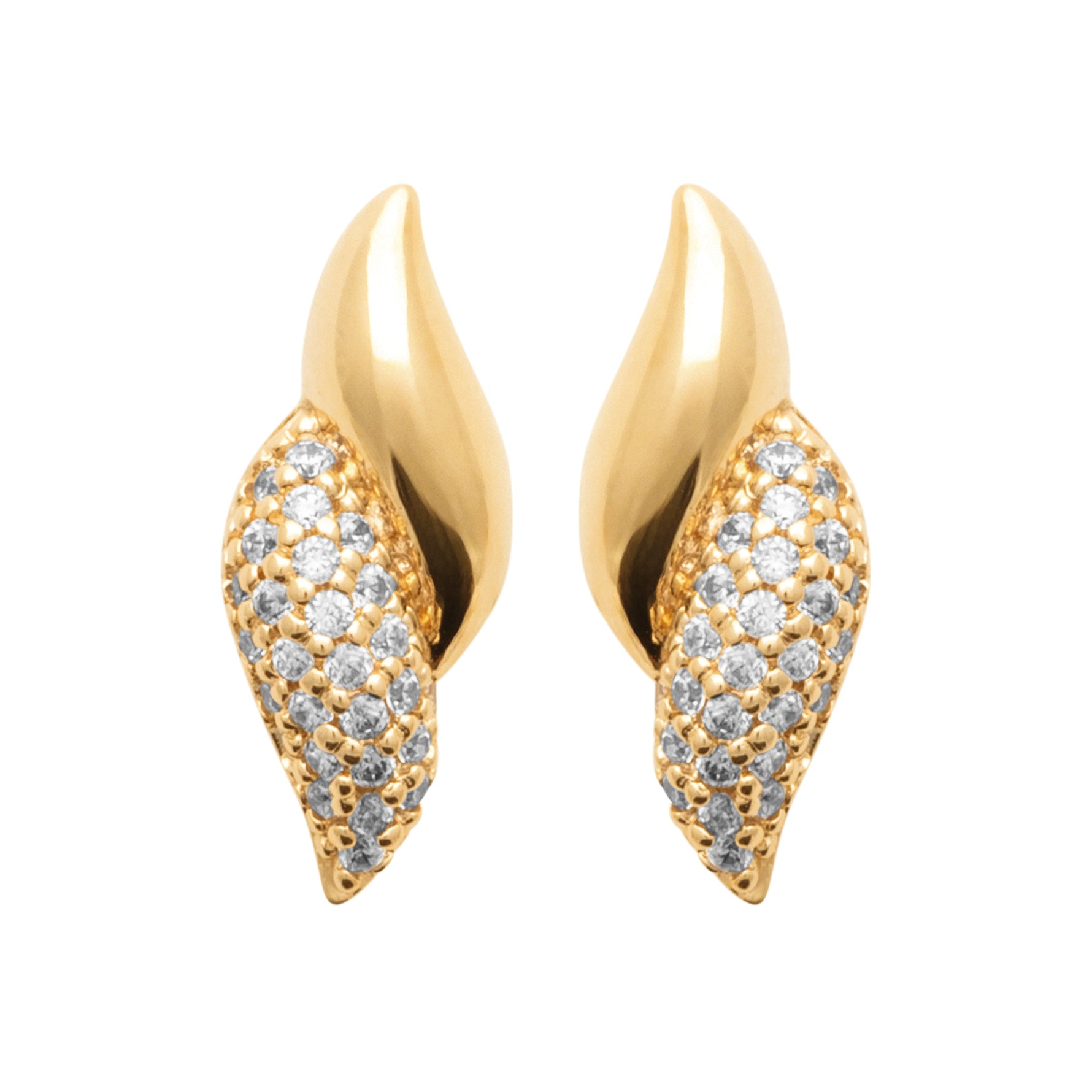 Burren jewellery 18k gold plate vanilla swirl stud earrings