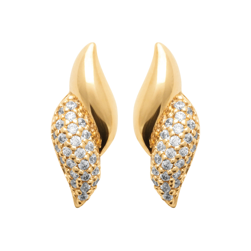 Burren jewellery 18k gold plate vanilla swirl stud earrings