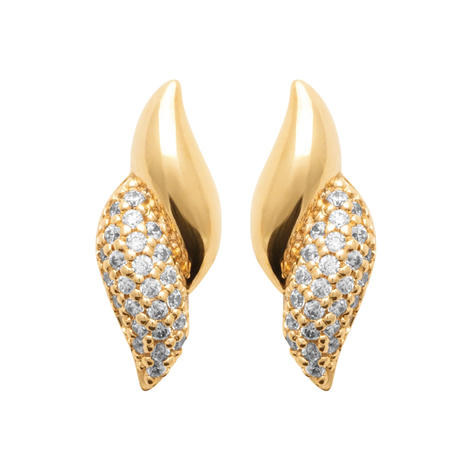 Burren jewellery 18k gold plate vanilla swirl stud earrings