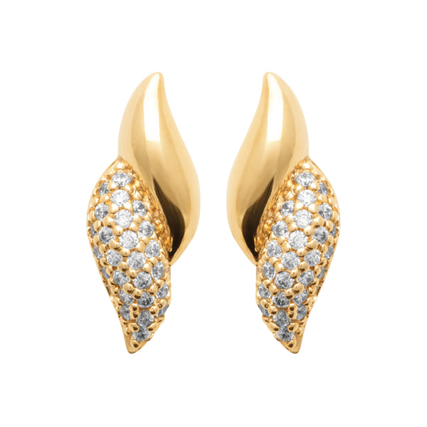 Burren jewellery 18k gold plate vanilla swirl stud earrings