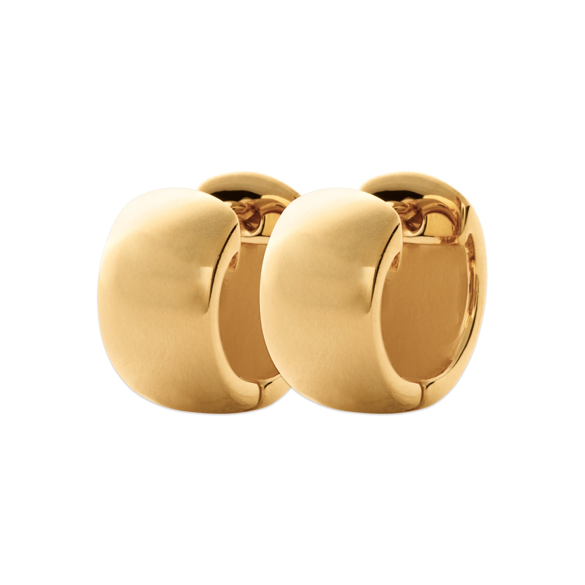 Burren jewellery 18k gold plate velvet chunky huggie hoop earrings