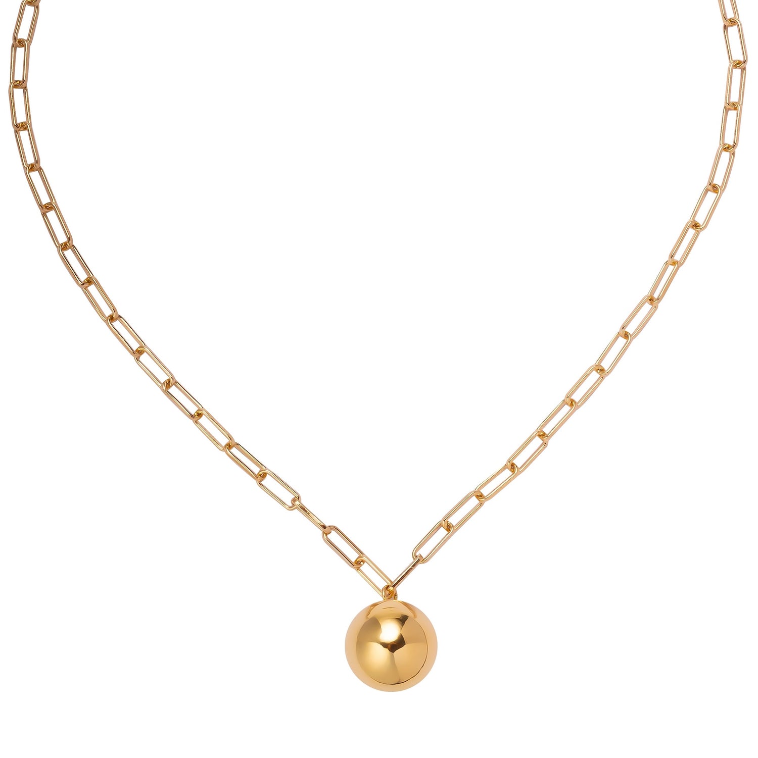 Burren jewellery 18k gold plate wrecking ball statement fashion necklace ball