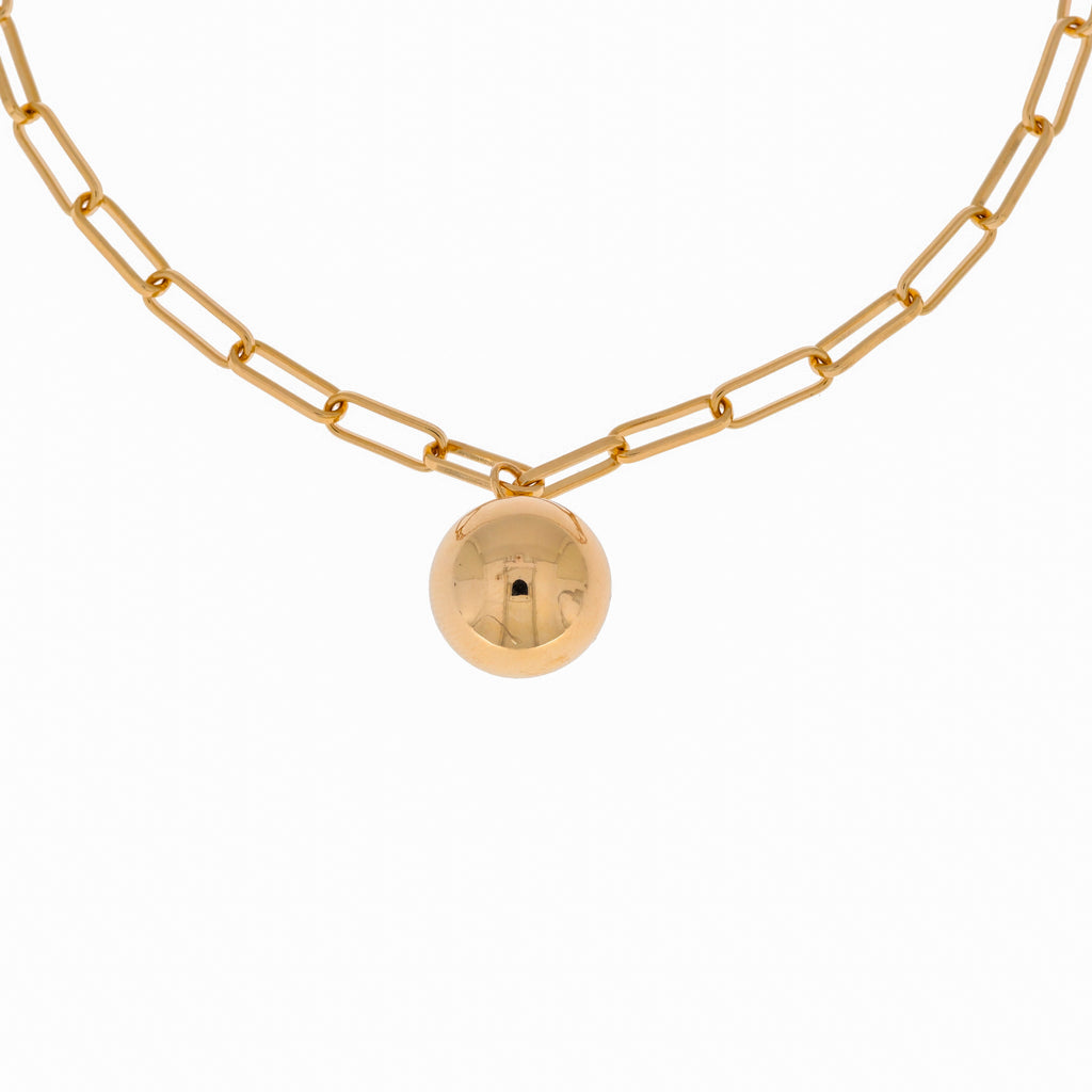 Burren jewellery 18k gold plate wrecking ball statement fashion necklace 