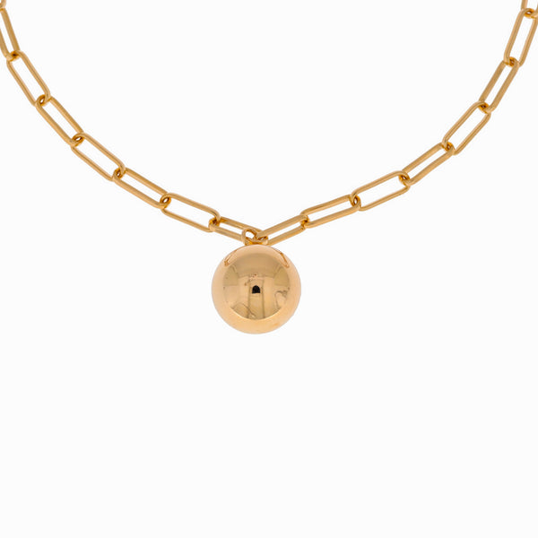 Burren jewellery 18k gold plate wrecking ball statement fashion necklace 