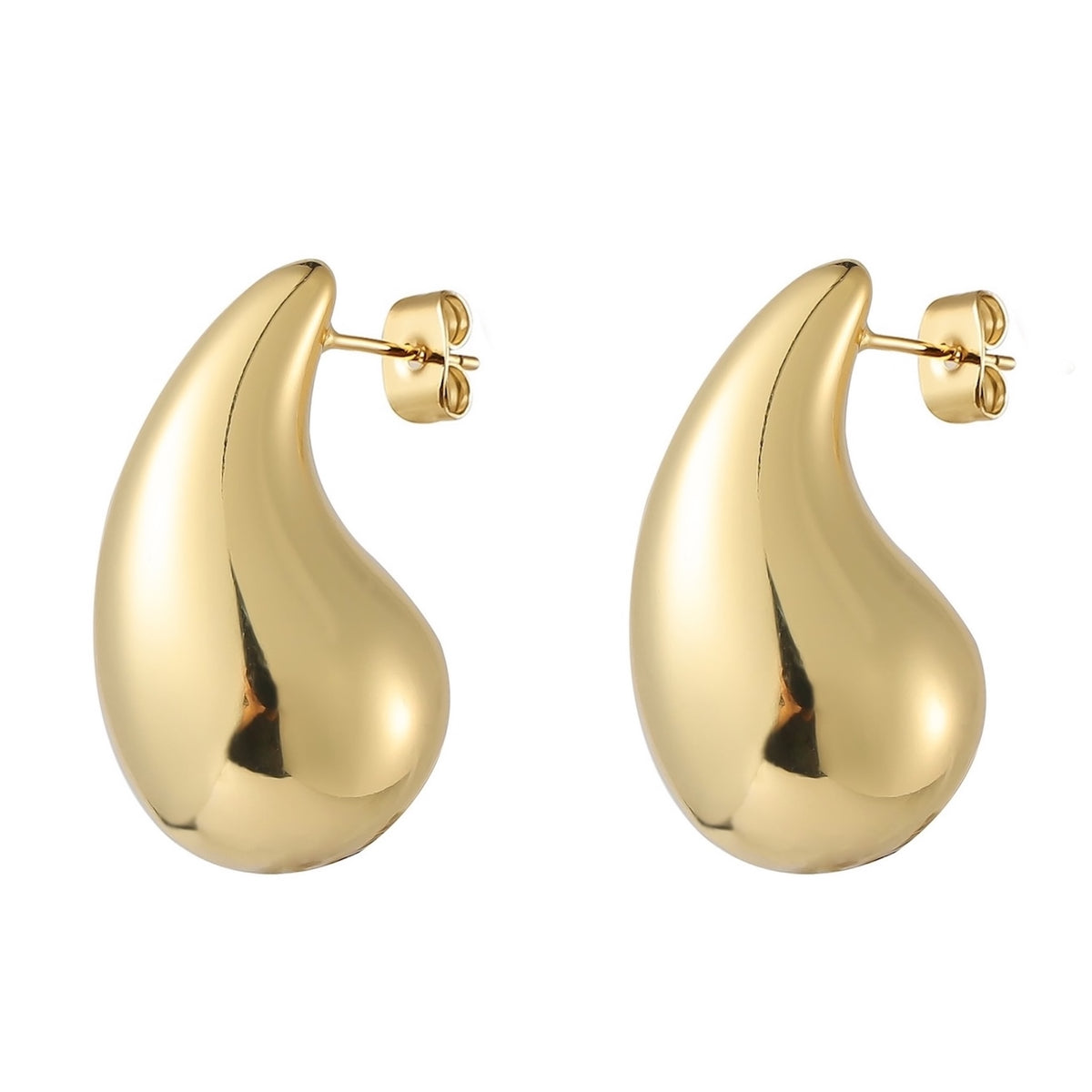 Burren jewellery 18k gold plate ying and yang chunky statement dome earrings 