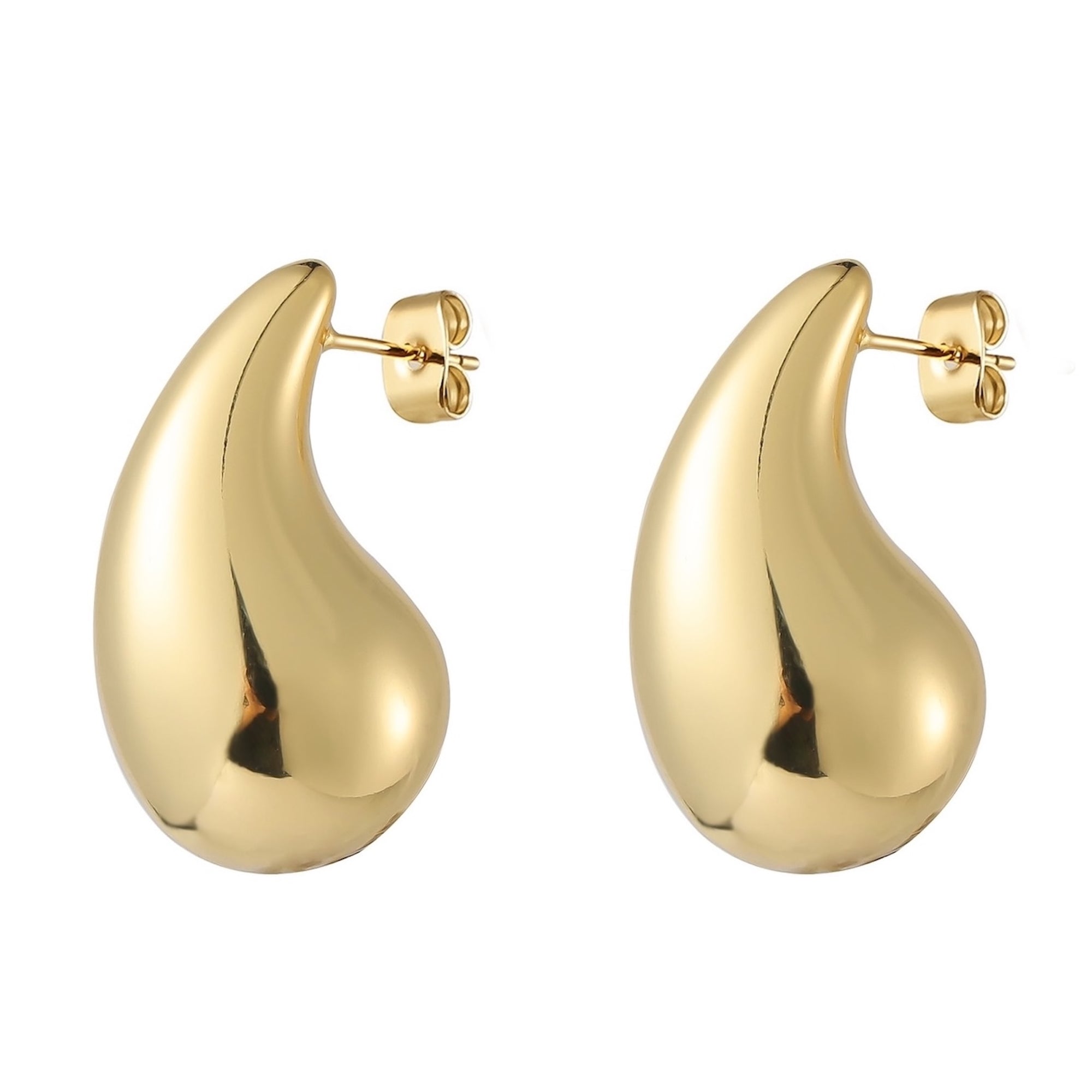 Burren jewellery 18k gold plate ying and yang chunky statement dome earrings 