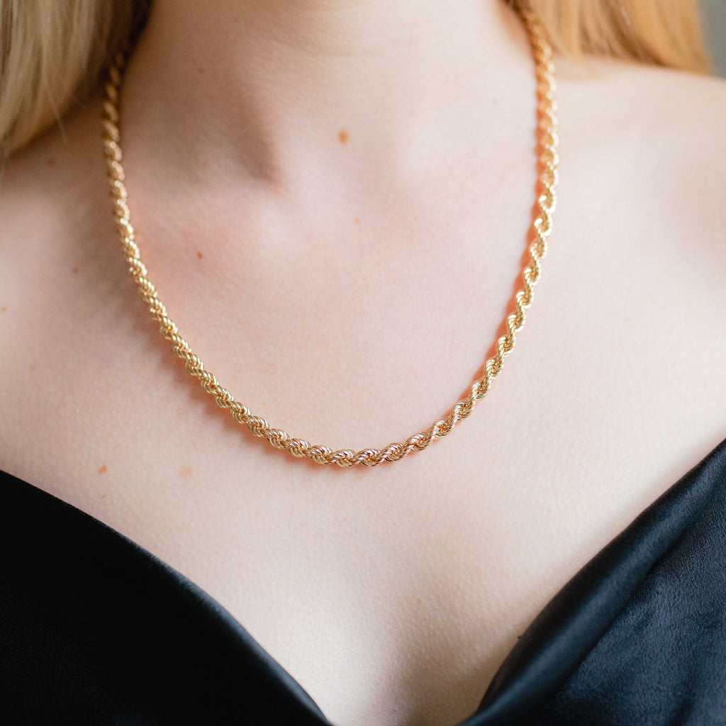 Burren Jewellery 18k gold plate a cord in 2 rope necklace model