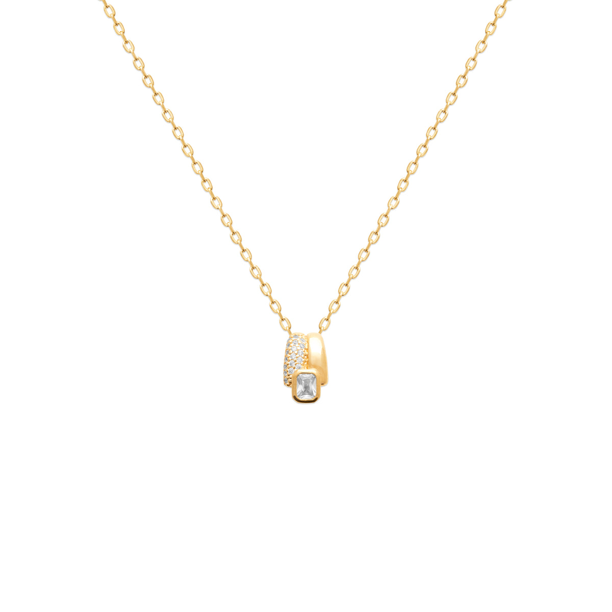 Burren jewellery 18k gold plated Anastasia classical cubic zirconia pendant necklace