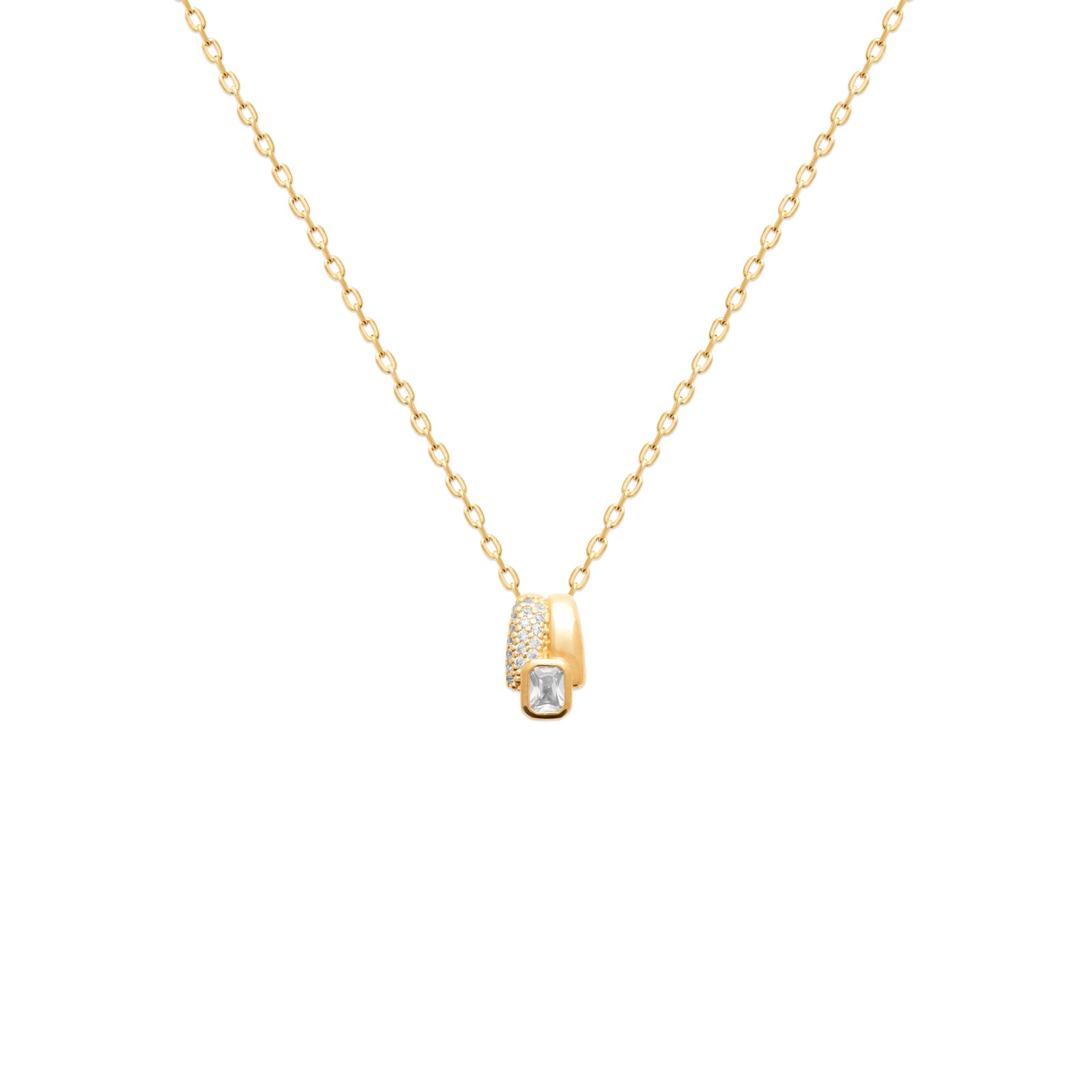 Burren jewellery 18k gold plated Anastasia classical cubic zirconia pendant necklace