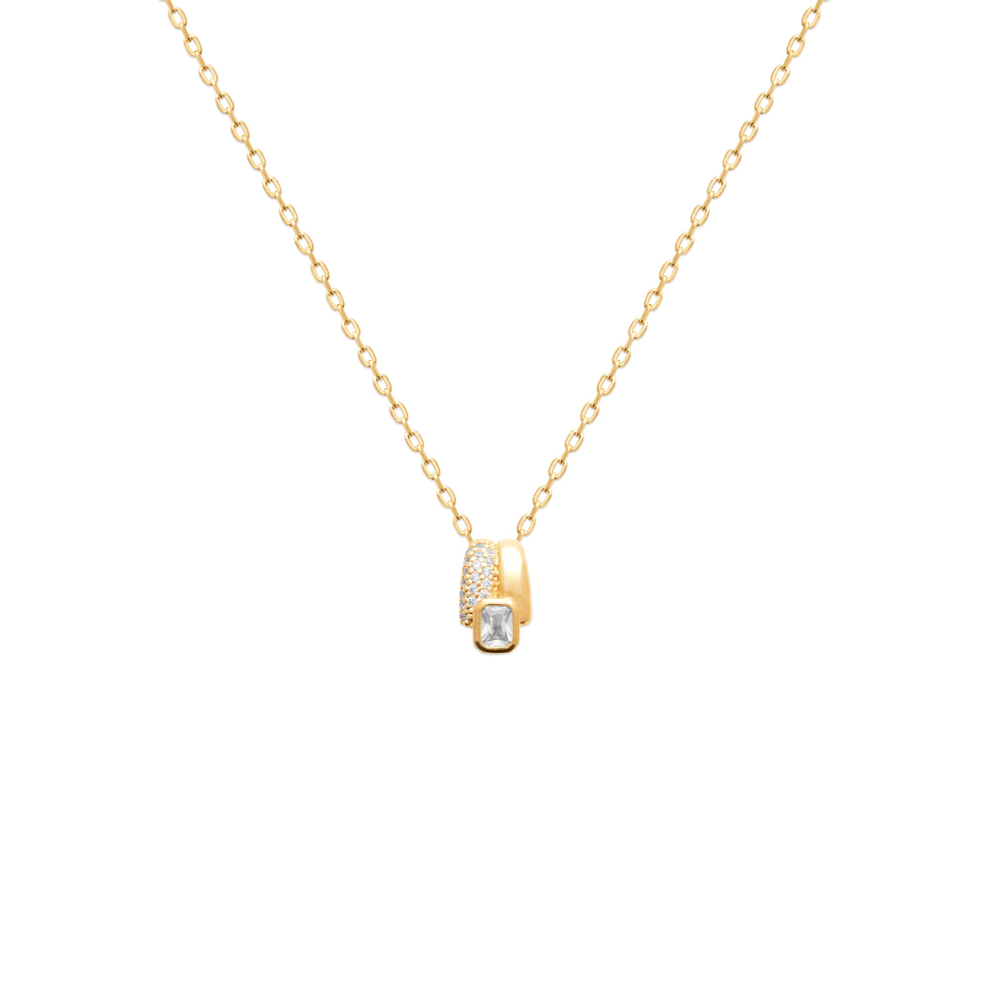Burren jewellery 18k gold plated Anastasia classical cubic zirconia pendant necklace