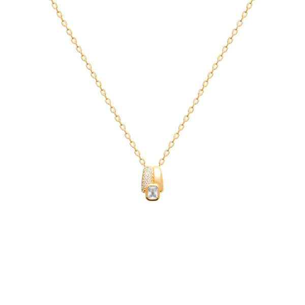 Burren jewellery 18k gold plated Anastasia classical cubic zirconia pendant necklace