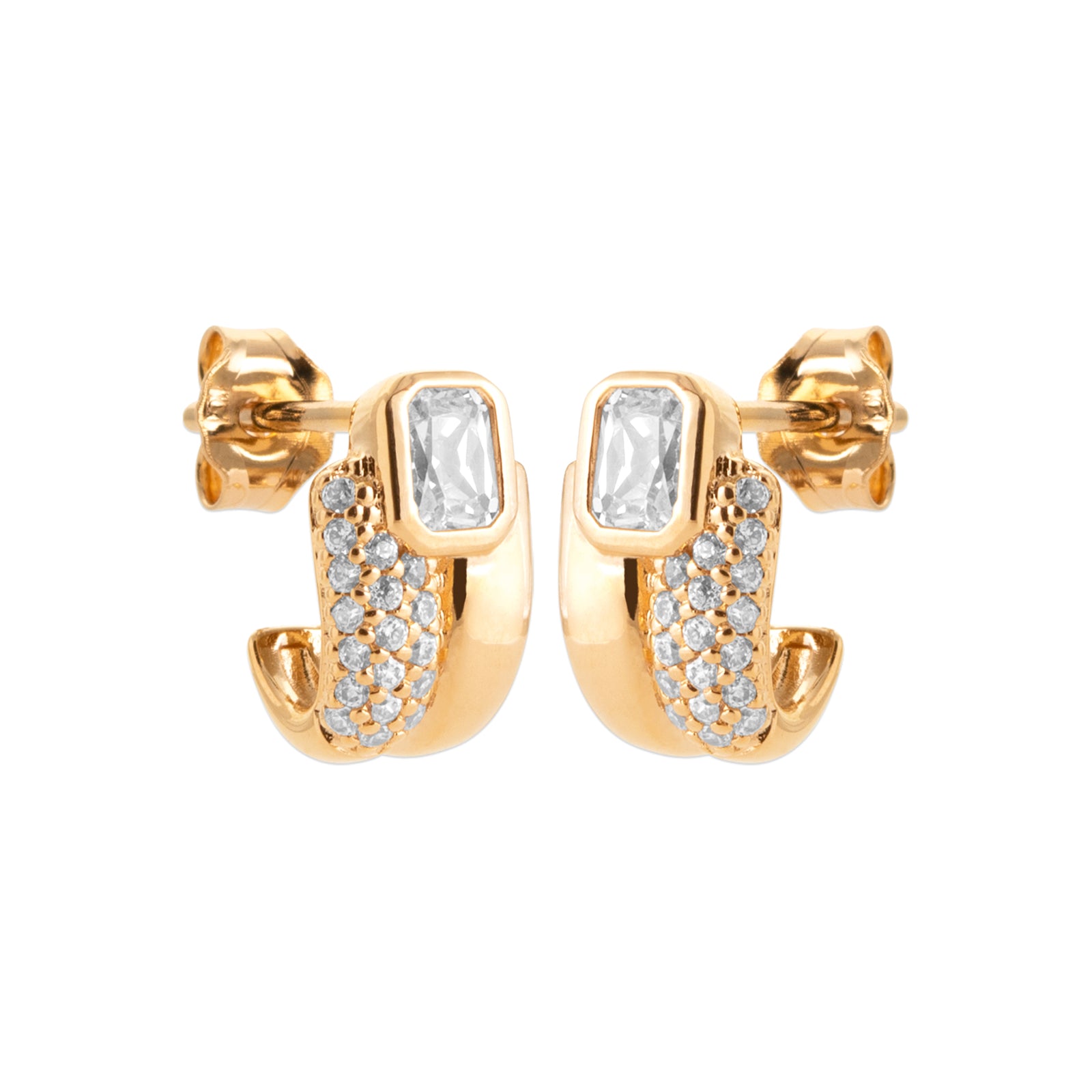 Burren jewellery 18k gold plated Anastasia cubic zirconia stud earrings