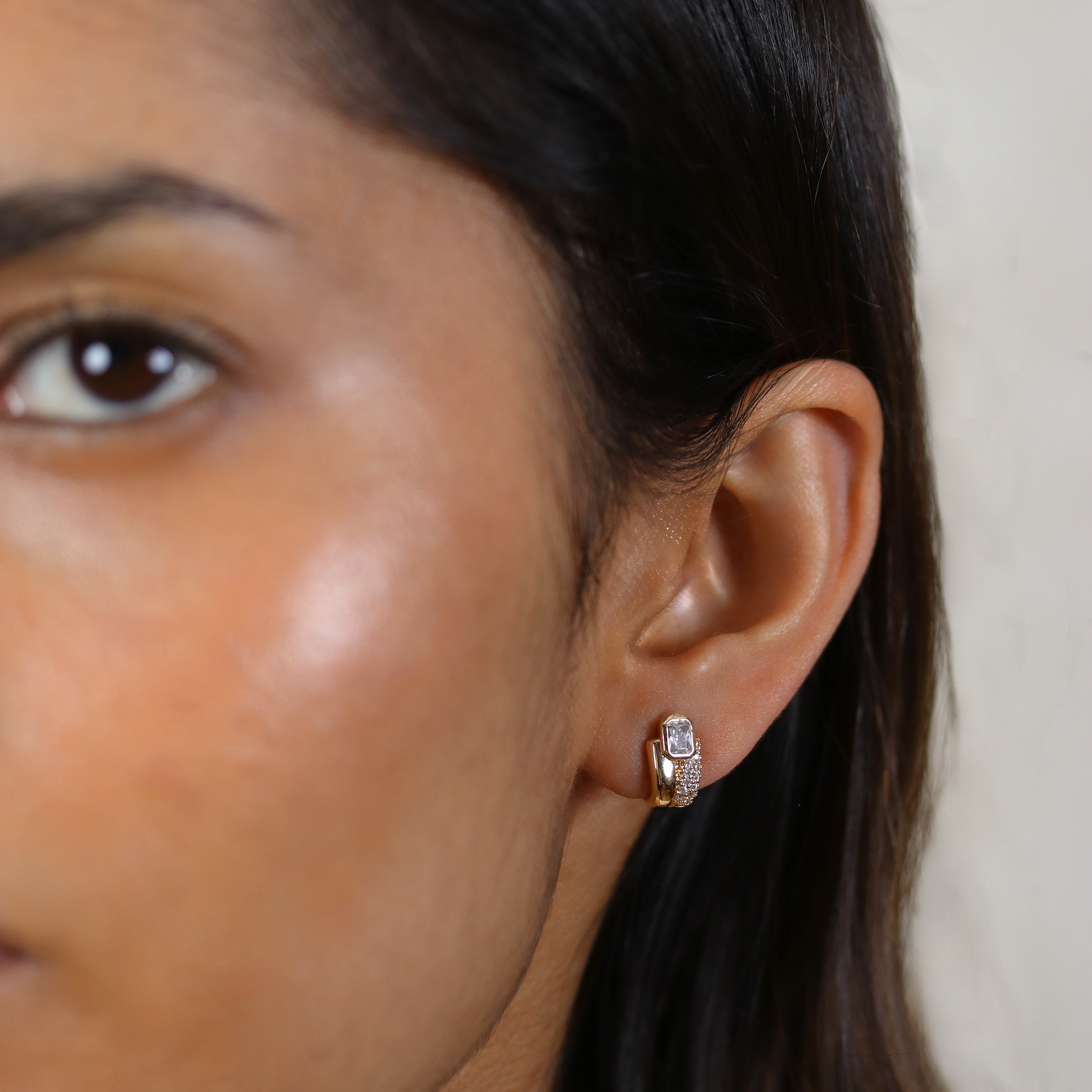 Burren jewellery 18k gold plated Anastasia cubic zirconia stud earrings