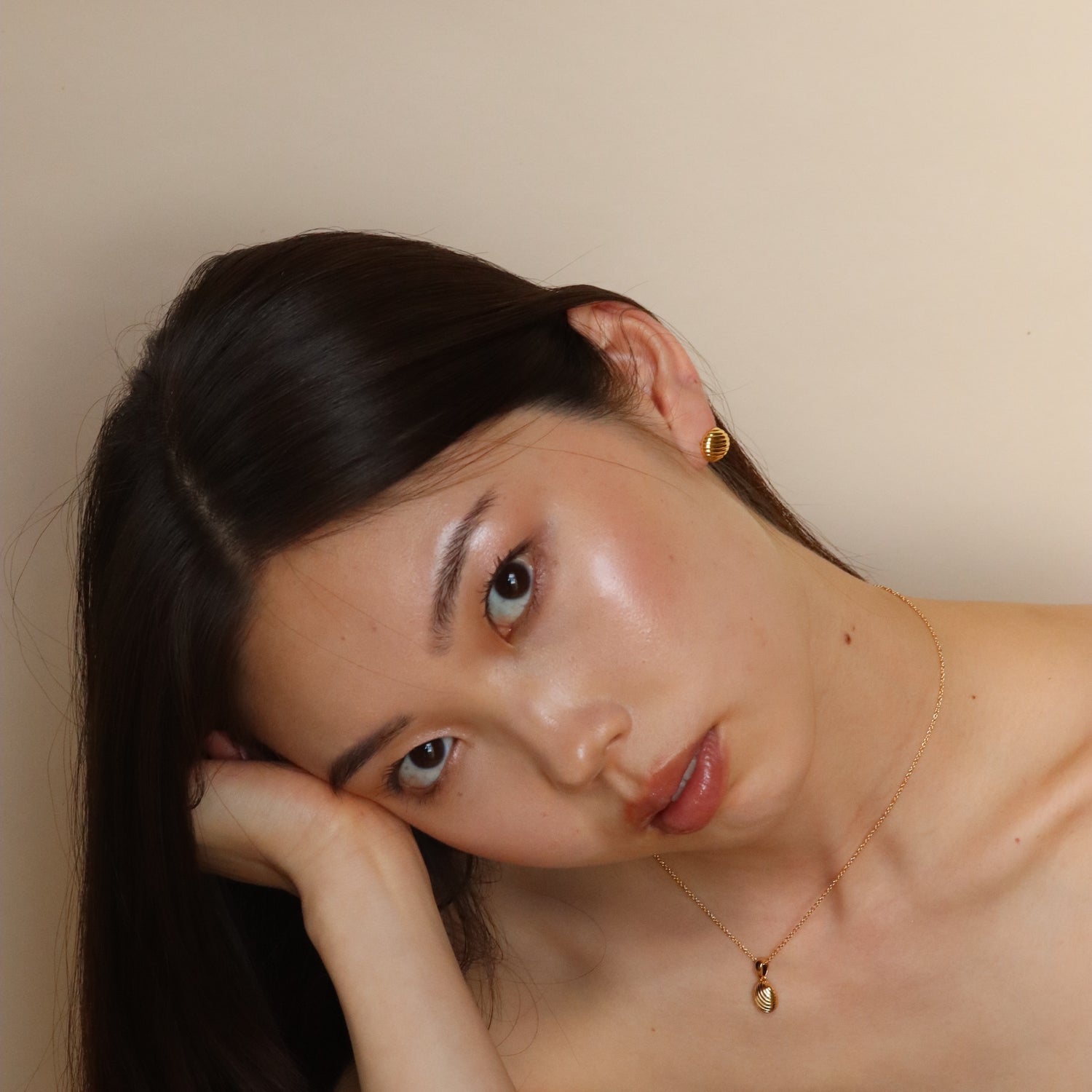 Burren jewellery 18k gold plated Better on Saturn pendant and earrings