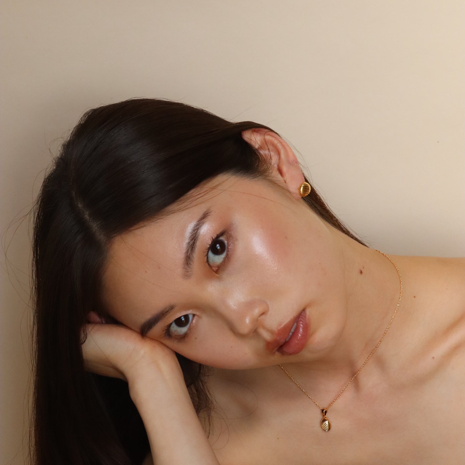 Burren jewellery 18k gold plated Better on Saturn pendant and earrings