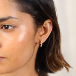 Burren jewellery 18k gold plated Chandelier earrings on ear