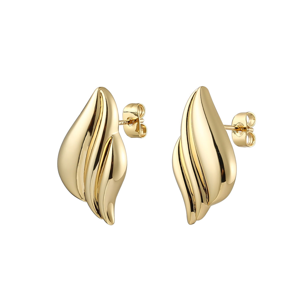 Burren jewellery 18k gold plated Chic Emotion statement wave earrings trending