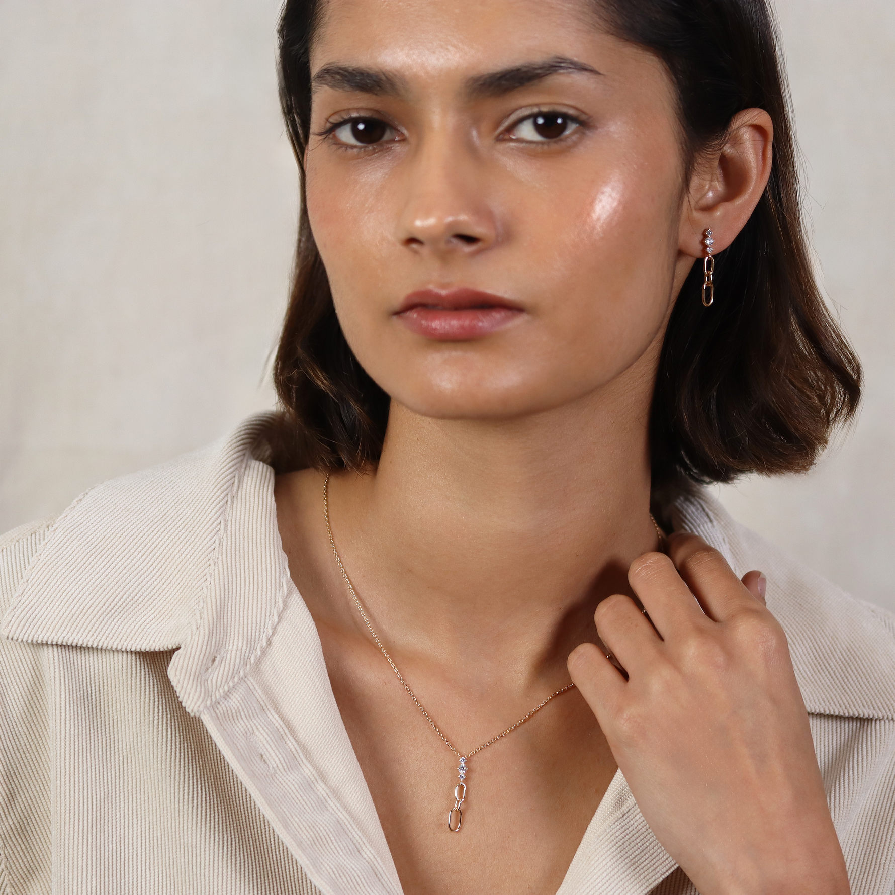 Burren jewellery 18k gold plated Love Letters necklace and earrings
