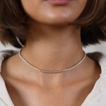 Burren jewellery 18k gold plated Saskia choker necklace on model