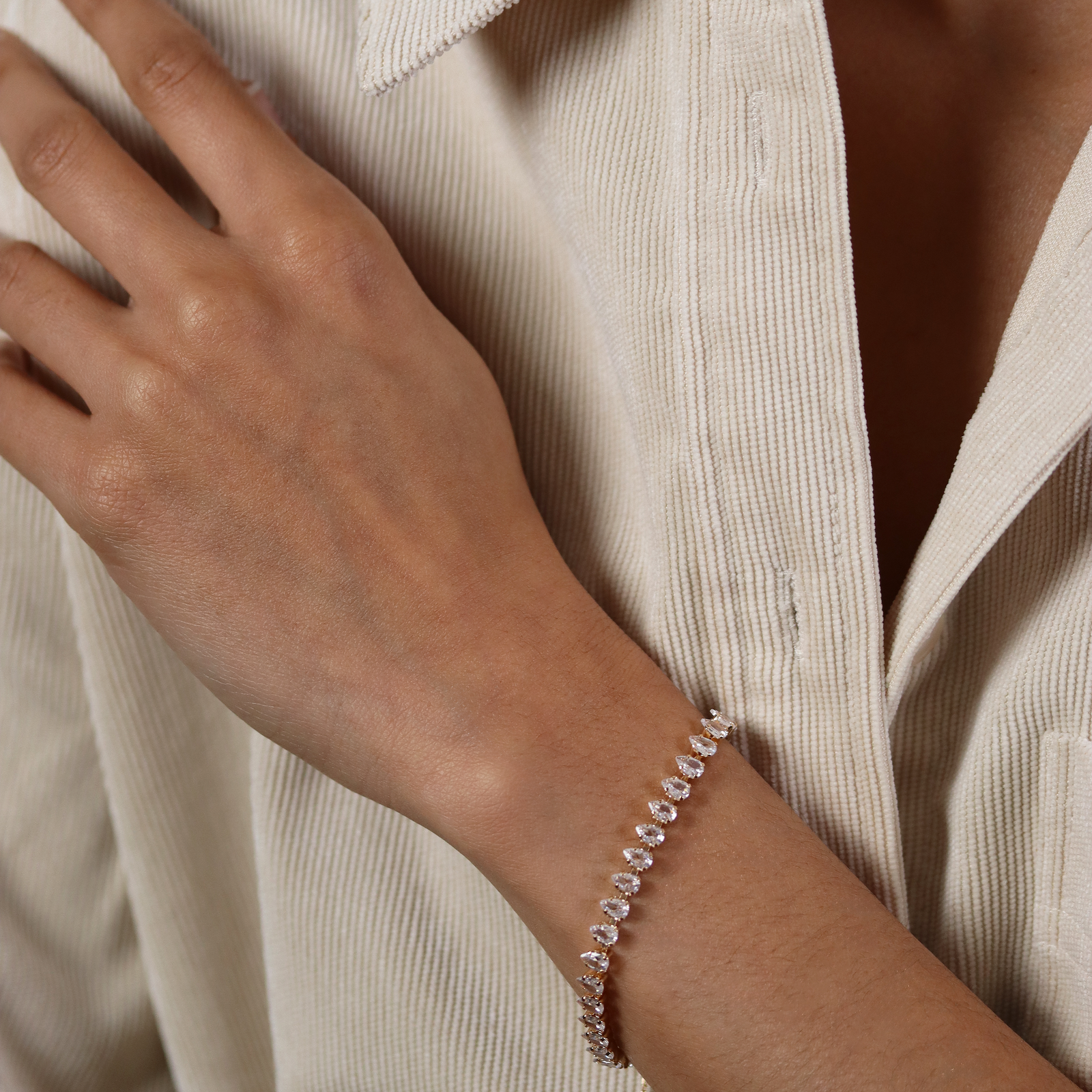 Burren jewellery 18k gold plate tennis bracelet scarlett